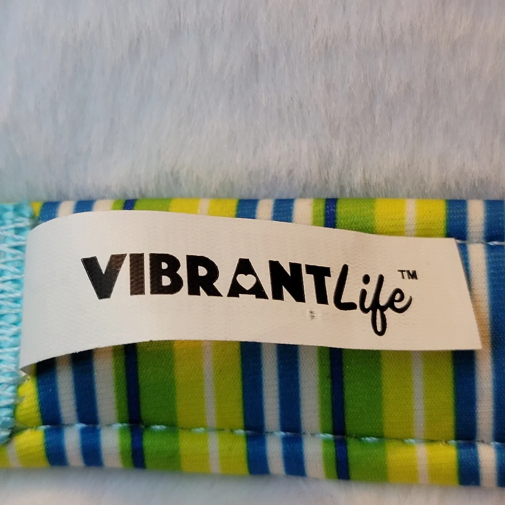 Vibrant Life Comfort Padded Dog Collar Teal Stripe New With Tag Size Large